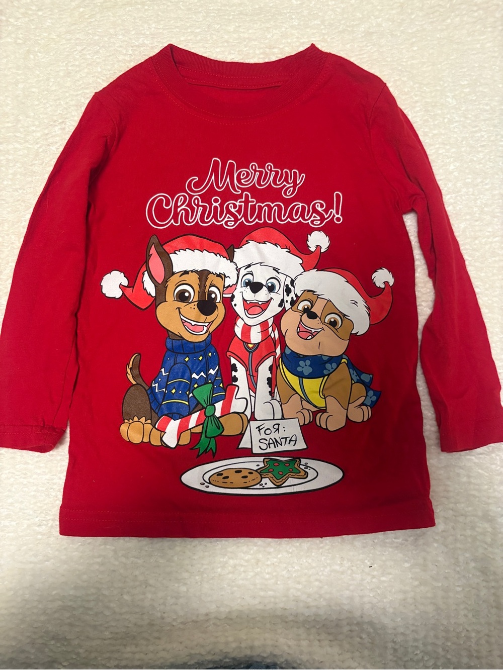 Nickelodeon Red 'Merry Christmas' Paw Patrol Long-Sleeve Tee